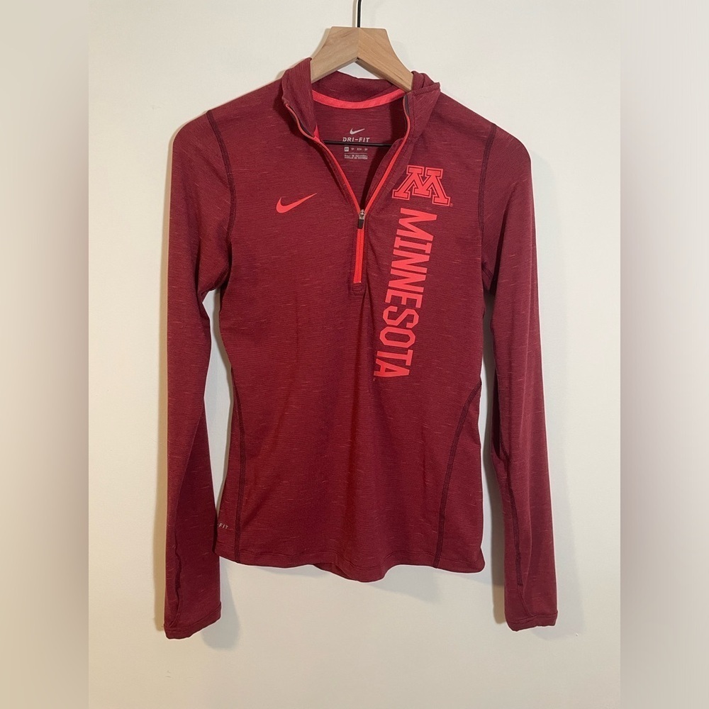 Nike 1/4 Zip Top Minnesota Golden Gophers Women's Size XS Maroon Dry Element EUC